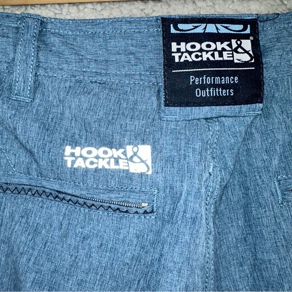 Hook & Tackle Men's Shorts Blue 38 Performance Outfitters Hi-Tide Hybrid Fishing - Picture 5 of 13